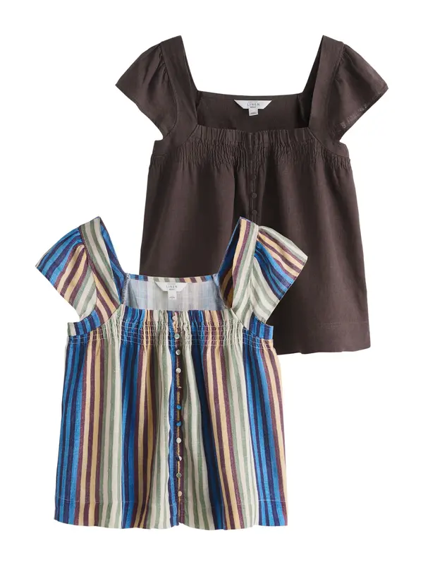 Next Next Bluza  modra / svetlo rjava / temno rjava / zelena