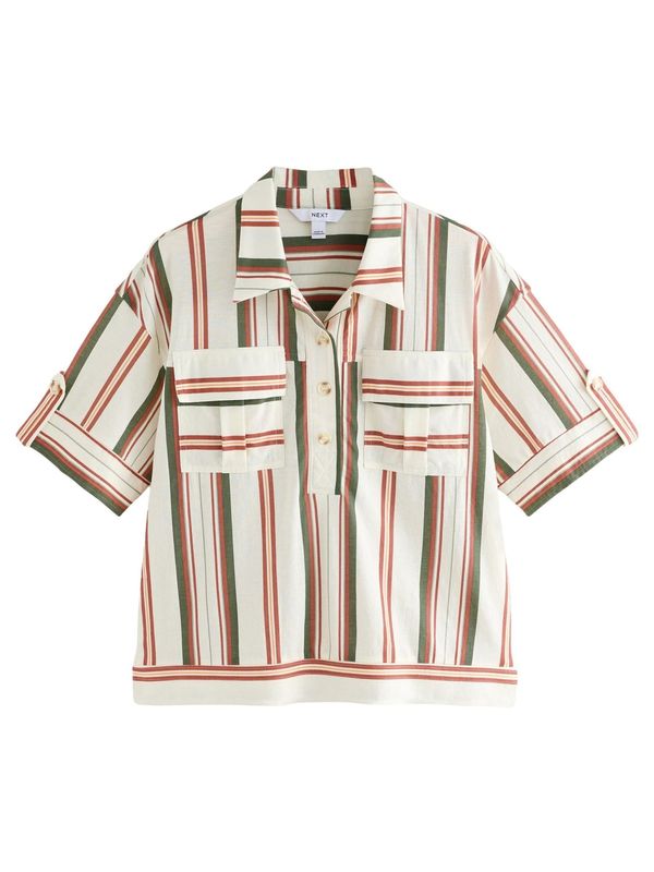 Next Next Bluza  oliva / oranžna / off-bela