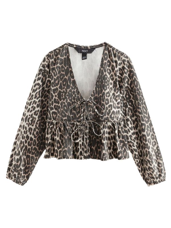 Next Next Bluza  rjava / bela