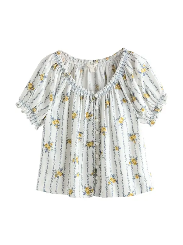 Next Next Bluza  svetlo rumena / svetlo siva