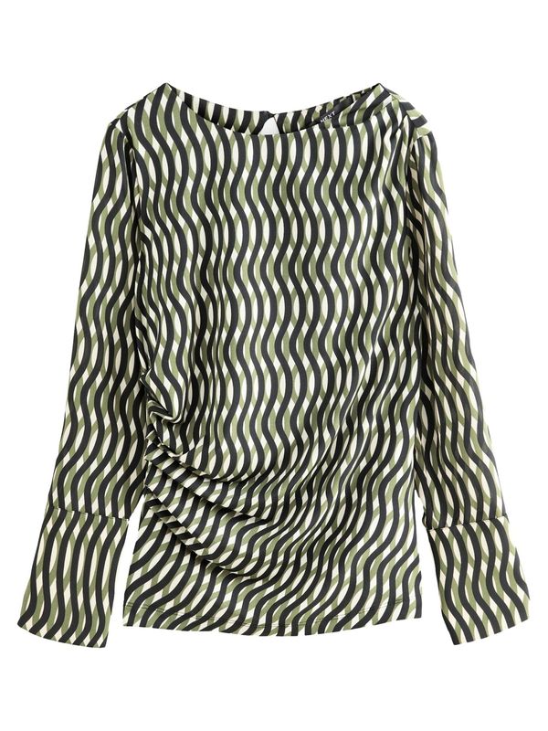 Next Next Bluza  zelena / črna / off-bela