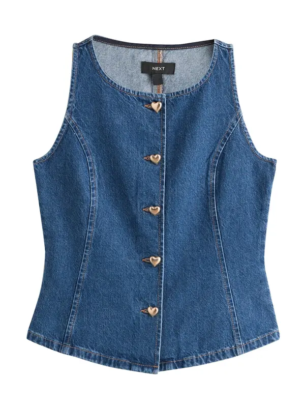 Next Next Brezrokavnik  moder denim