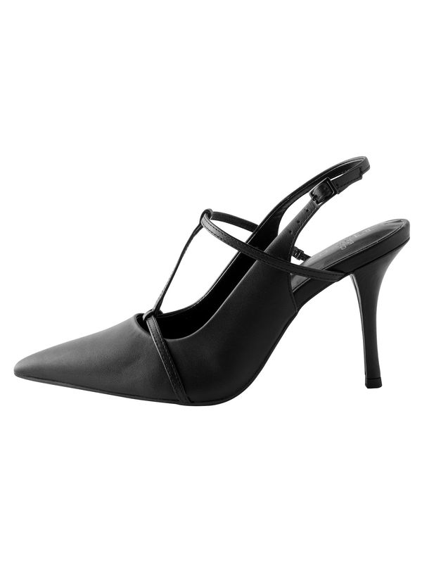 Next Next Čevlji s peto in s paščki  črna