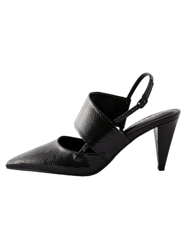 Next Next Čevlji s peto in s paščki  črna