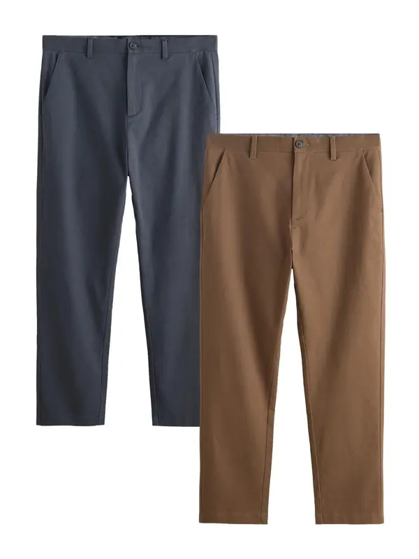 Next Next Chino hlače  temno bež / mornarska