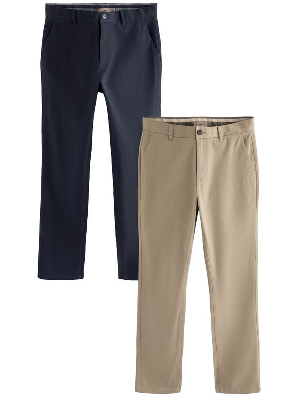 Next Next Chino hlače  temno bež / mornarska