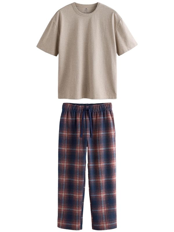 Next Next Dolga pižama  temno bež / marine / pueblo