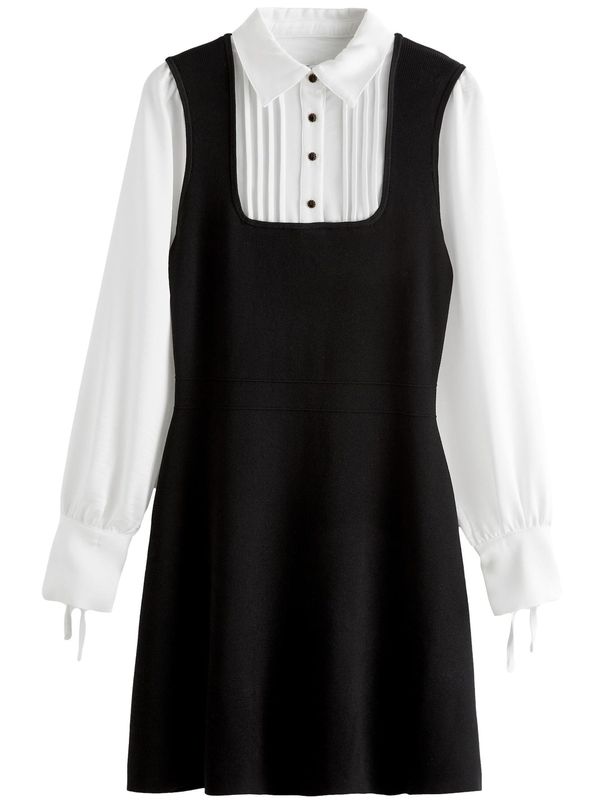 Next Next Dolga srajca  črna / bela