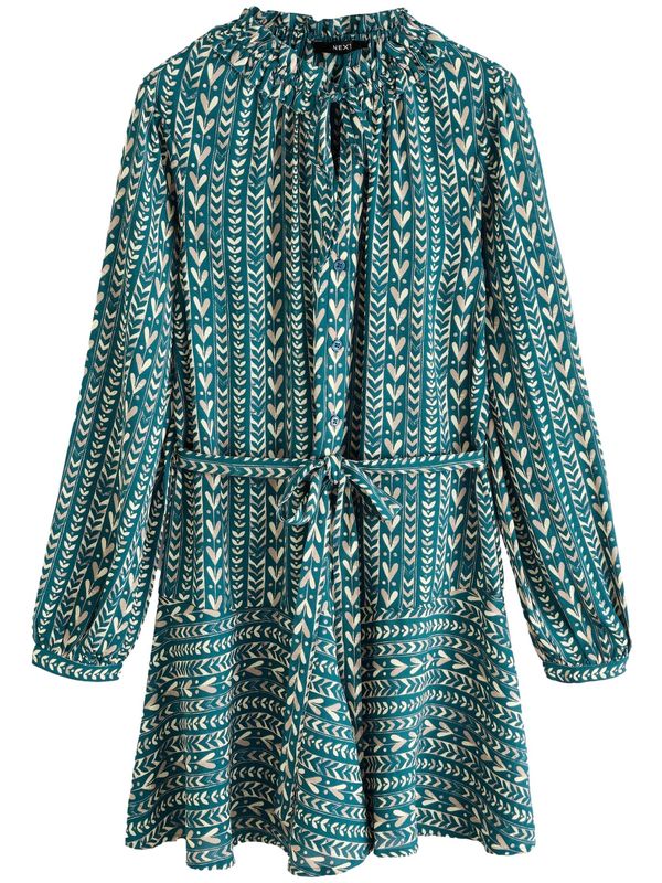 Next Next Dolga srajca  kremna / ecru / cijansko modra