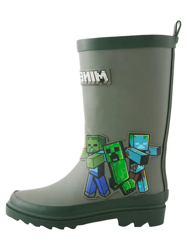 Next Next Gumijasti škornji 'Minecraft'  modra / zelena / kaki / črna
