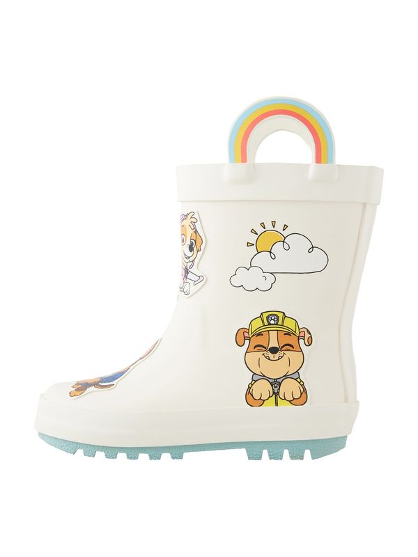 Next Next Gumijasti škornji 'Paw Patrol'  slonovina / konjak / rumena / črna