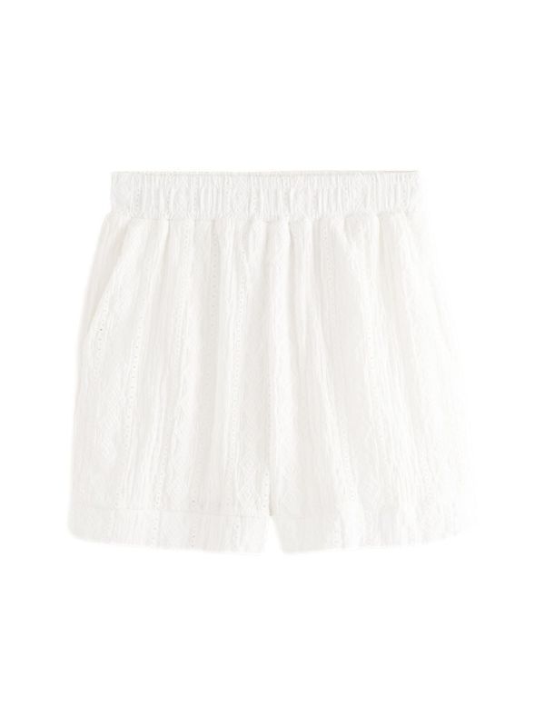Next Next Hlače 'Broderie Holiday'  bela