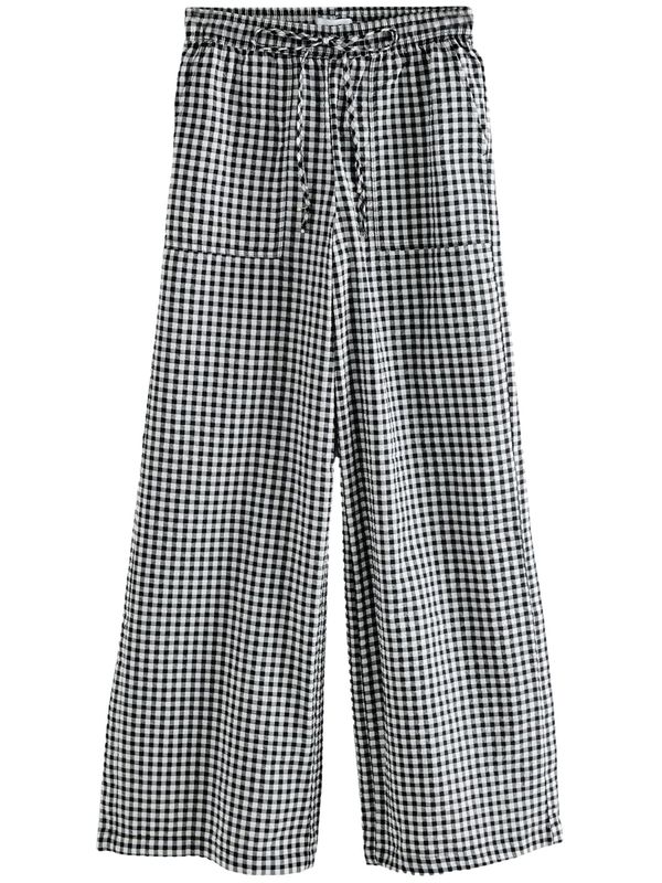 Next Next Hlače ' Gingham'  črna / bela