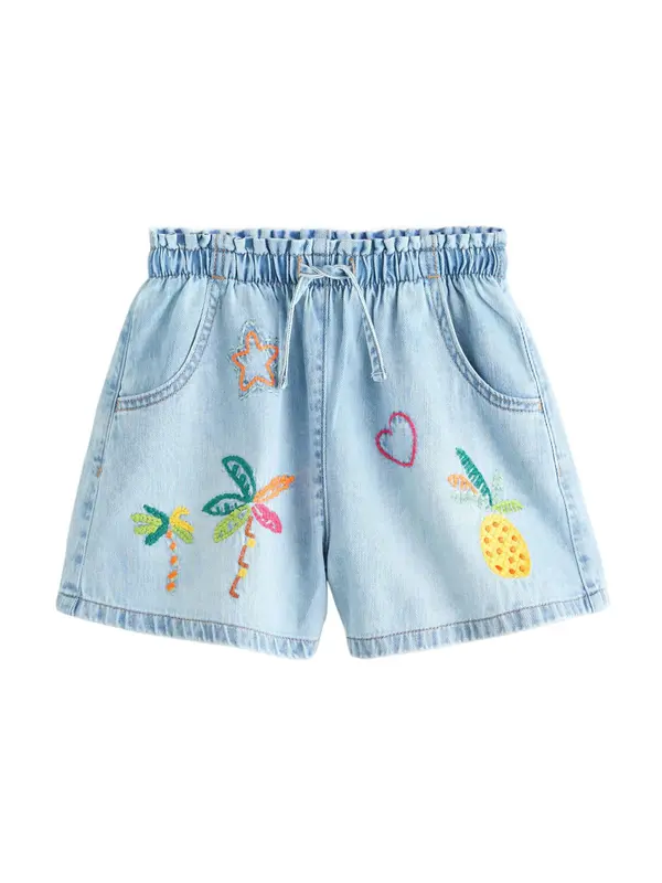 Next Next Hlače  moder denim / temno rumena / jelka / temno oranžna