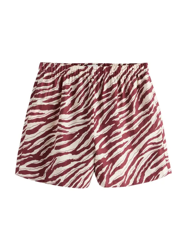 Next Next Hlače z naborki 'N. Premium'  ecru / bordo