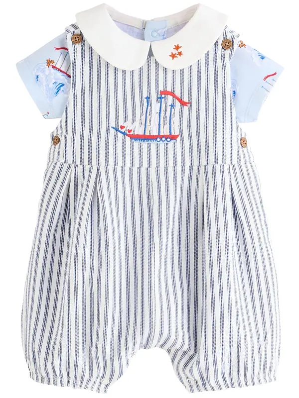 Next Next Hlače z naramnicami 'Cath Kidston'  modra / marine / svetlo modra / temno rdeča