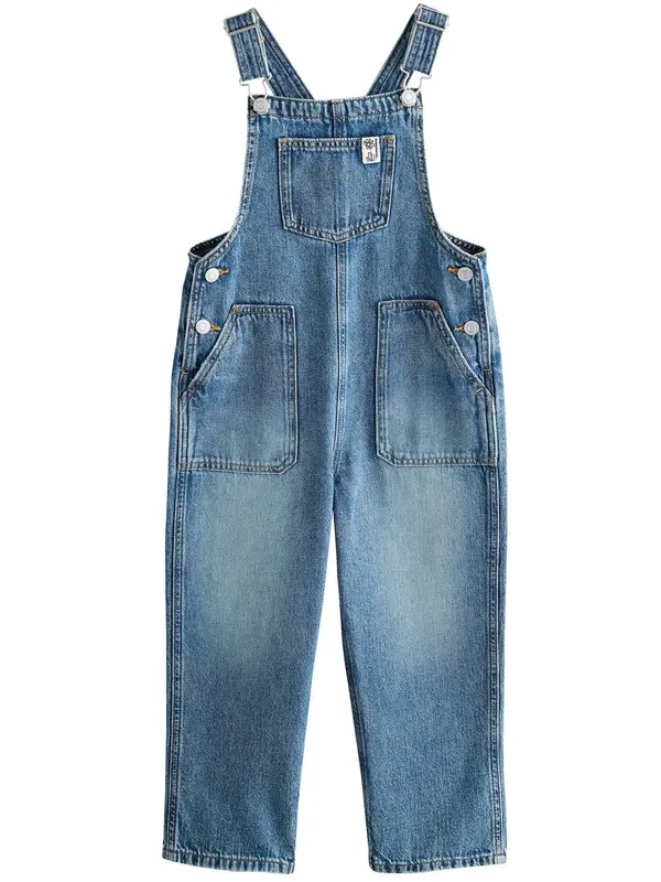 Next Next Hlače z naramnicami  moder denim