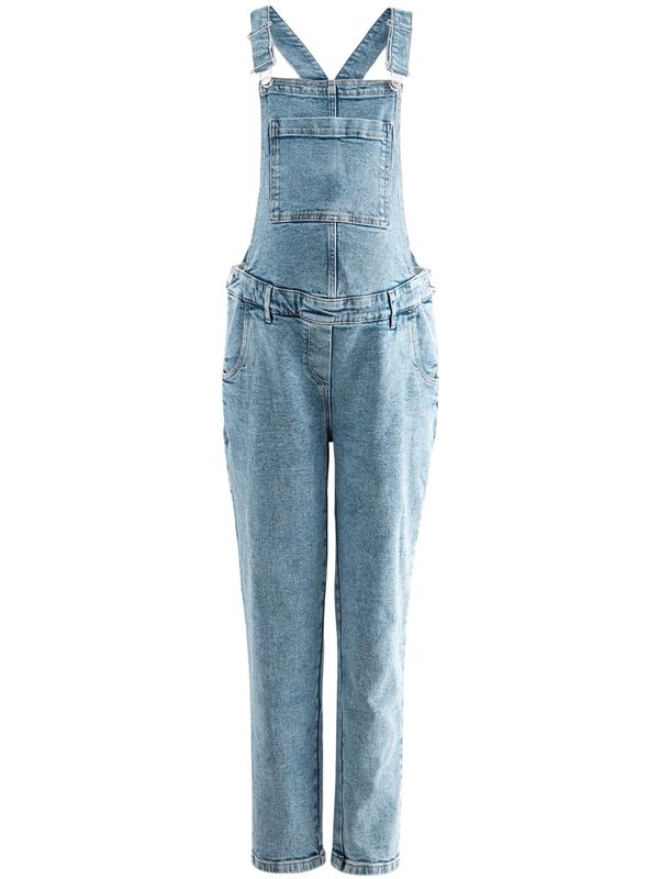 Next Next Hlače z naramnicami  moder denim