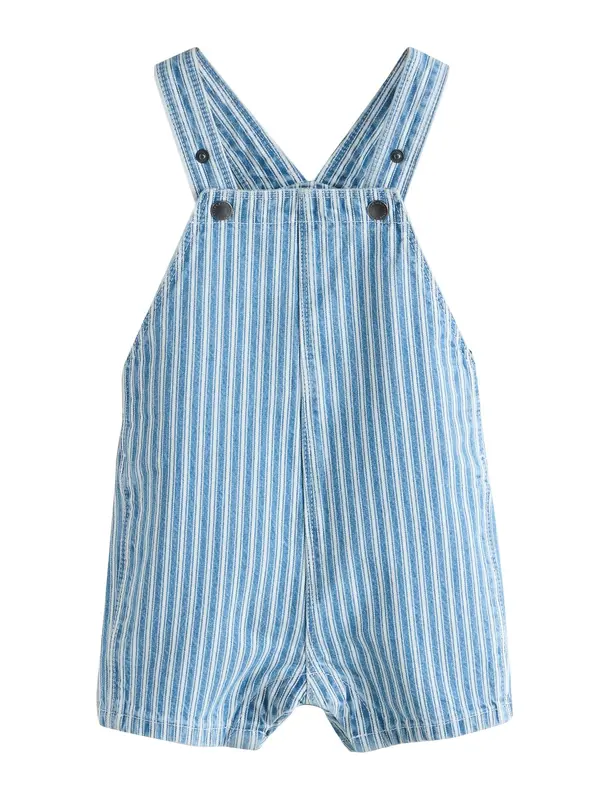 Next Next Hlače z naramnicami  moder denim / bela
