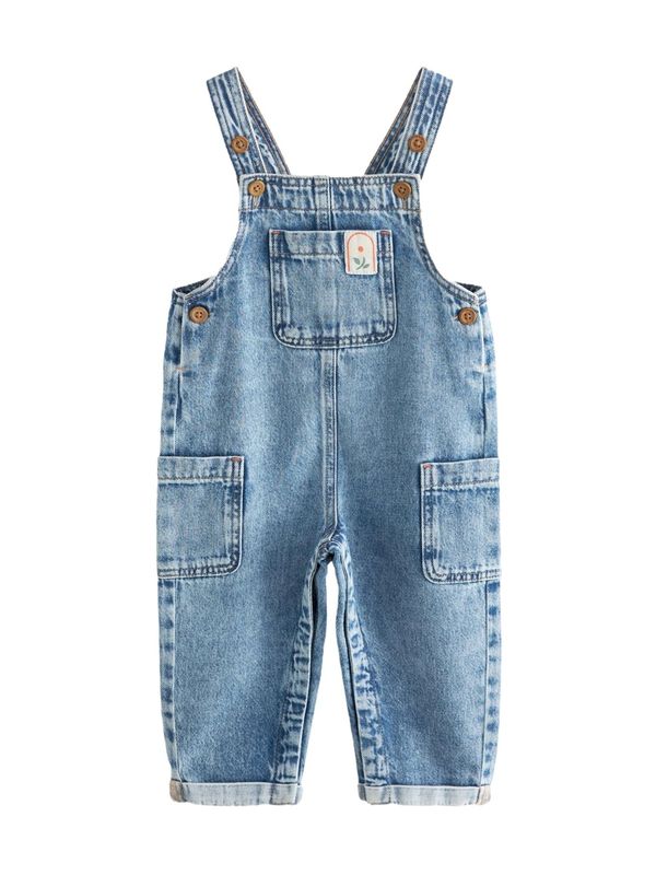 Next Next Hlače z naramnicami  moder denim