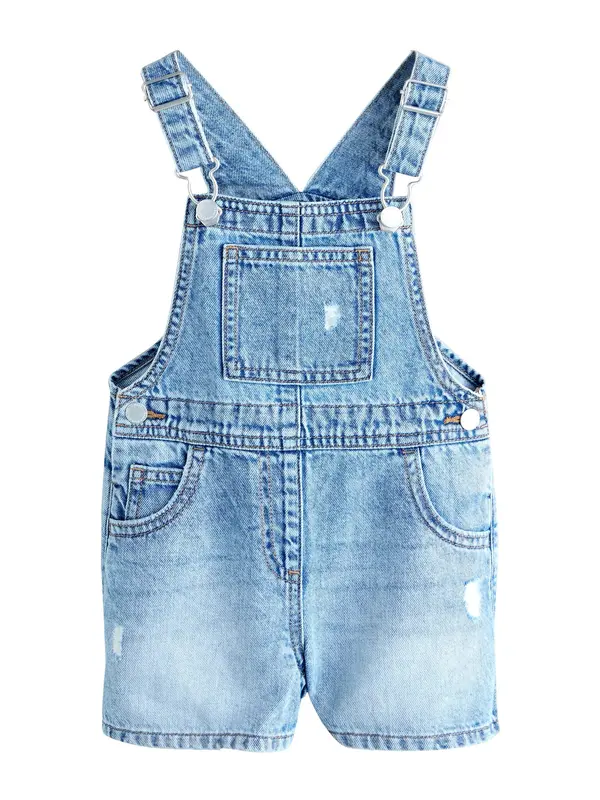 Next Next Hlače z naramnicami  moder denim