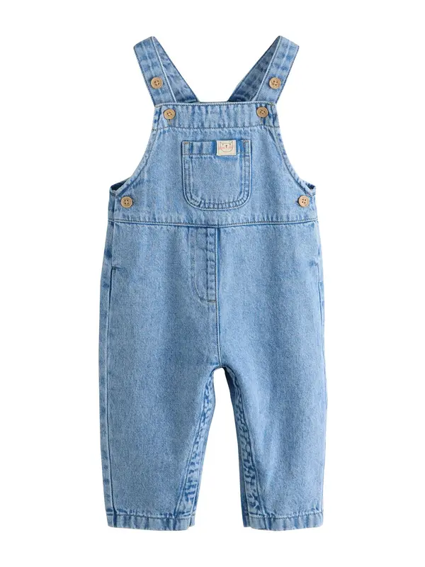 Next Next Hlače z naramnicami  moder denim