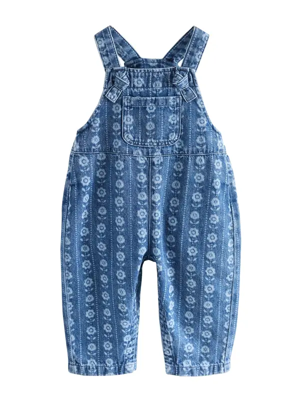 Next Next Hlače z naramnicami  modra / moder denim