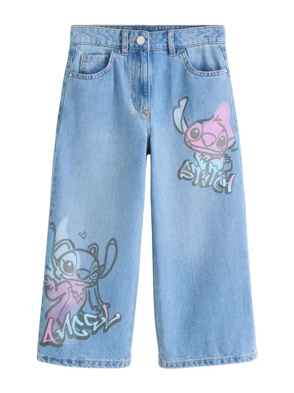 Next Next Kavbojke 'Disney Lilo & Stitch'  moder denim / bazaltno siva / staro roza