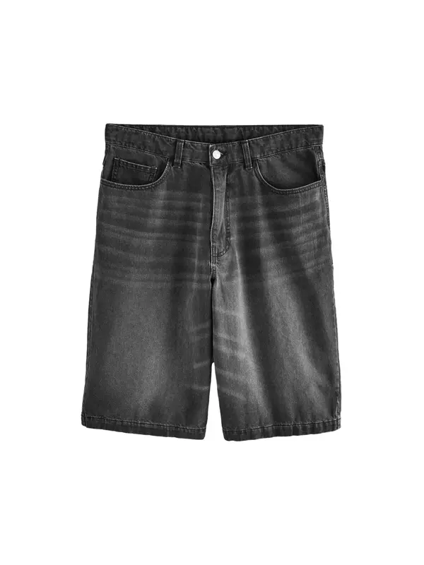 Next Next Kavbojke 'Jumbo Jort'  črn denim