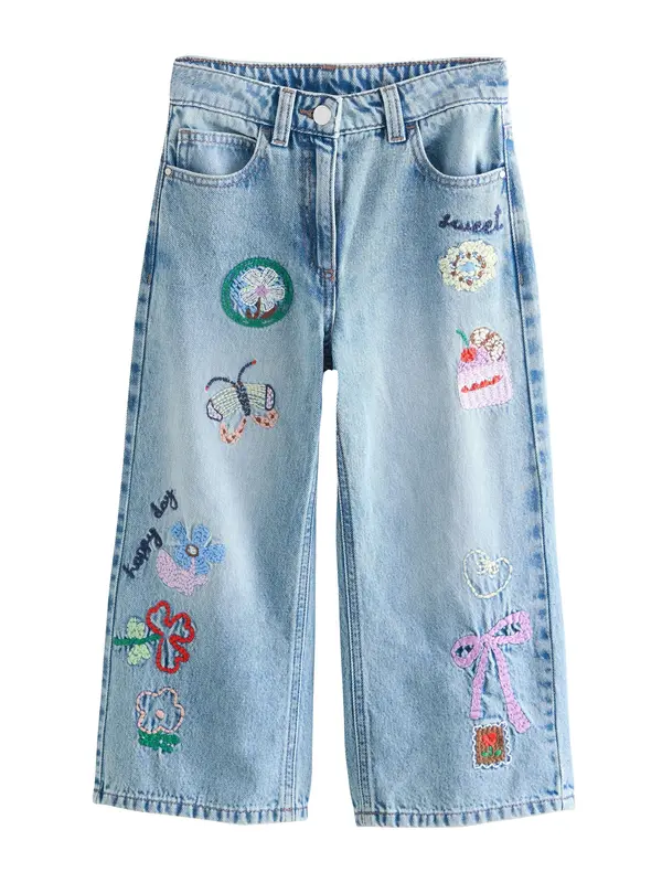 Next Next Kavbojke  moder denim / roza / rdeča