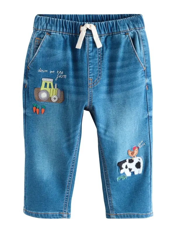 Next Next Kavbojke  rjava / črna / črn denim / bela
