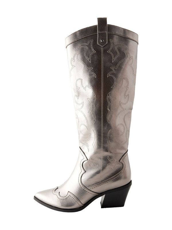 Next Next Kavbojski škornji  črna / srebrna