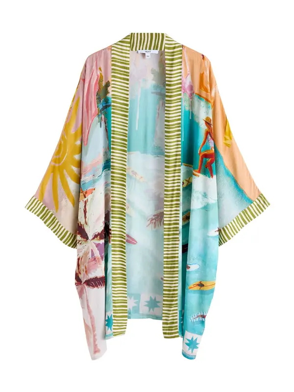 Next Next Kimono  azur / rumena / oliva / oranžna