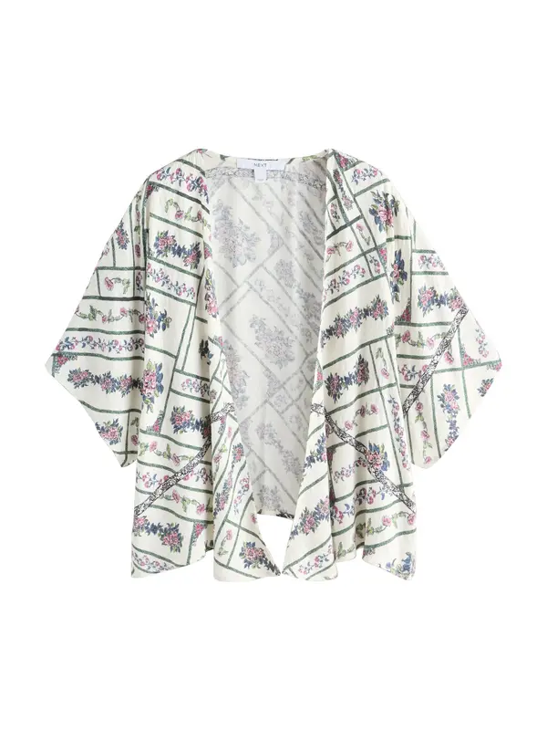 Next Next Kimono  ecru / encijan / zelena / roza