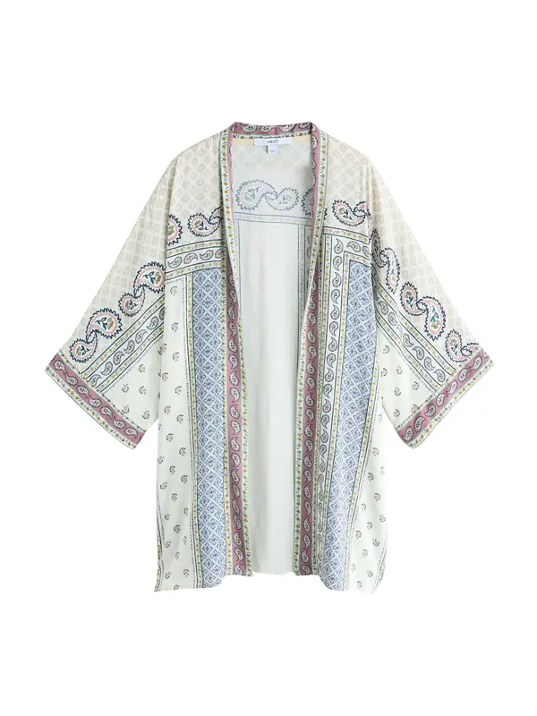Next Next Kimono  ecru / temno bež / svetlo modra / mauve