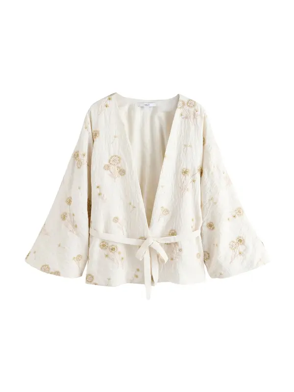 Next Next Kimono  ecru / zlata / pastelno roza