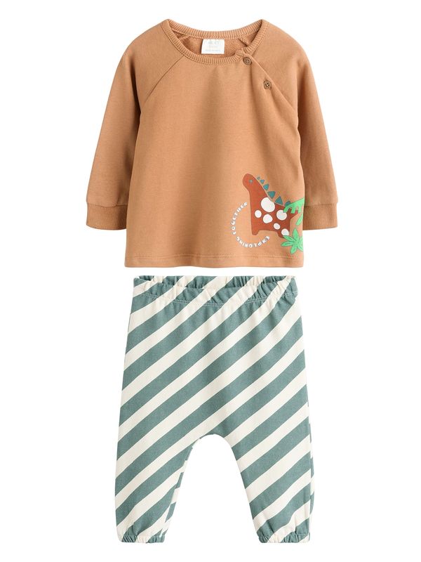 Next Next Komplet 'Dino'  rjava / med / smaragd / bela