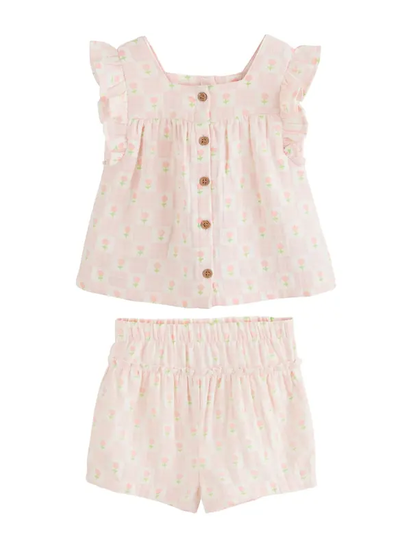 Next Next Komplet  ecru / svetlo zelena / rosé
