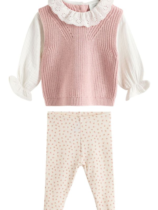 Next Next Komplet  kremna / kamela / roza / bela