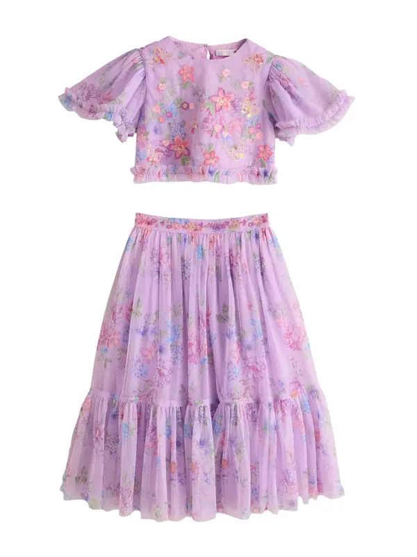Next Next Komplet 'Lehenga'  svetlo modra / zelena / sivka / roza