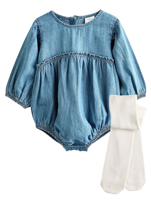 Next Next Komplet  moder denim / bela