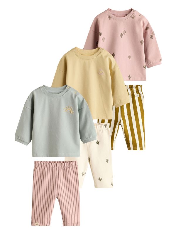 Next Next Komplet  nude / modra / limonino-rumena / roza