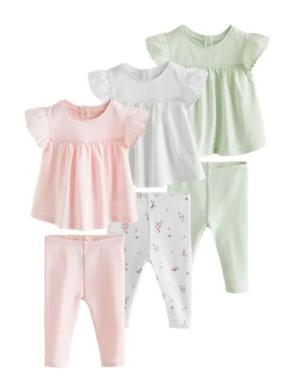 Next Next Komplet  pastelno zelena / pastelno roza / bela