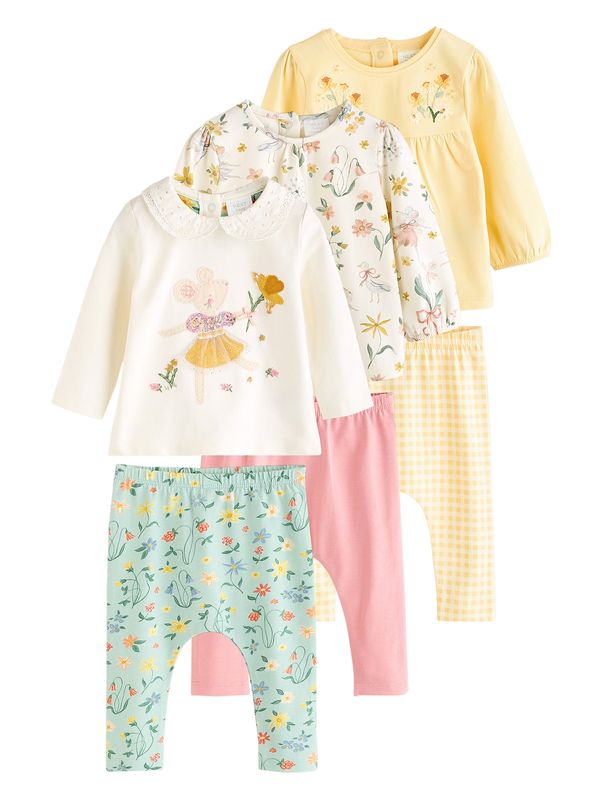 Next Next Komplet  rumena / meta / roza / off-bela