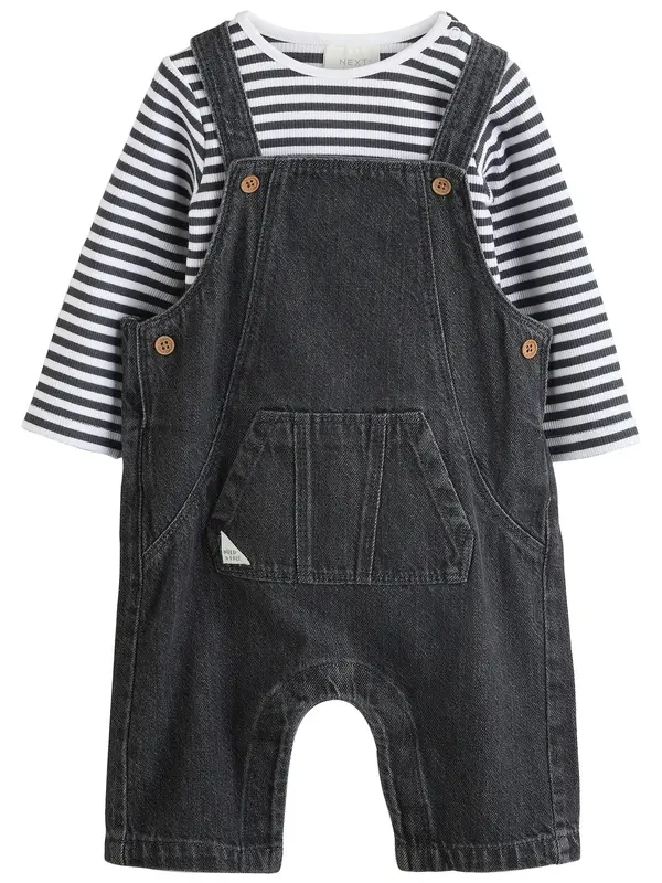 Next Next Komplet  siv denim / temno siva / bela