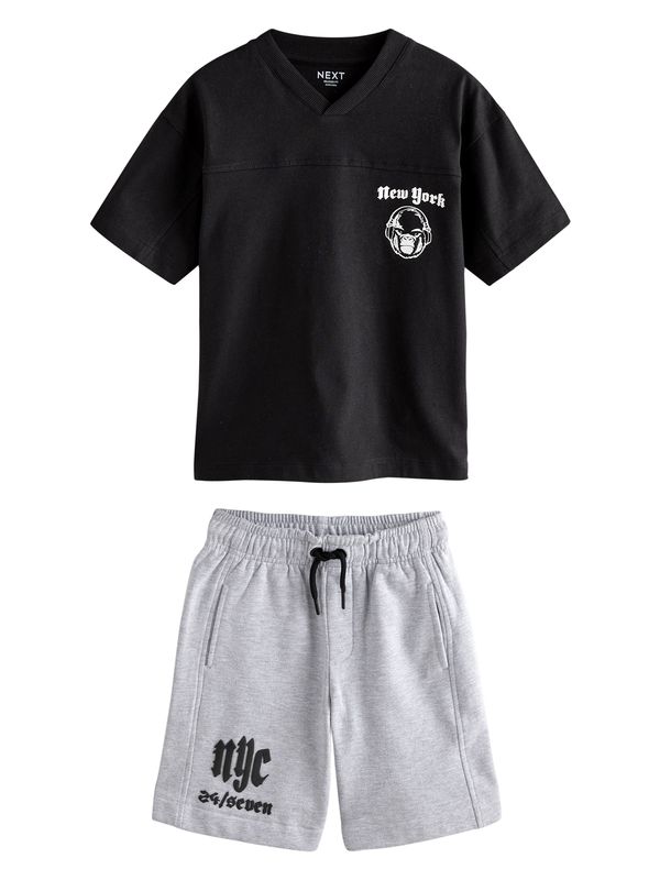 Next Next Komplet  svetlo siva / črna / bela