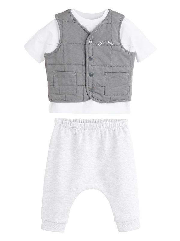 Next Next Komplet  temno siva / pegasto siva / bela