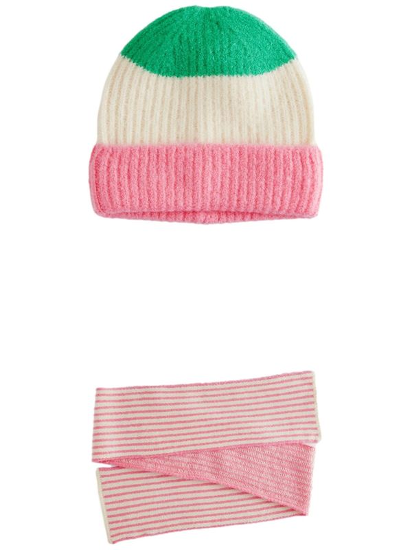 Next Next Komplet  travnato zelena / roza / bela