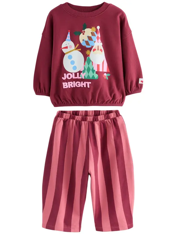Next Next Komplet  zelena / burgund / melona / bela