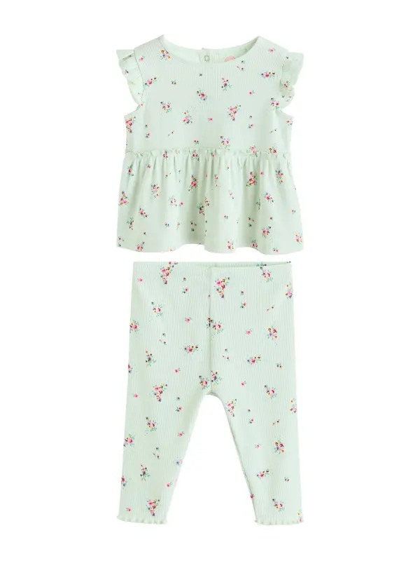 Next Next Komplet  zelena / pastelno zelena / roza